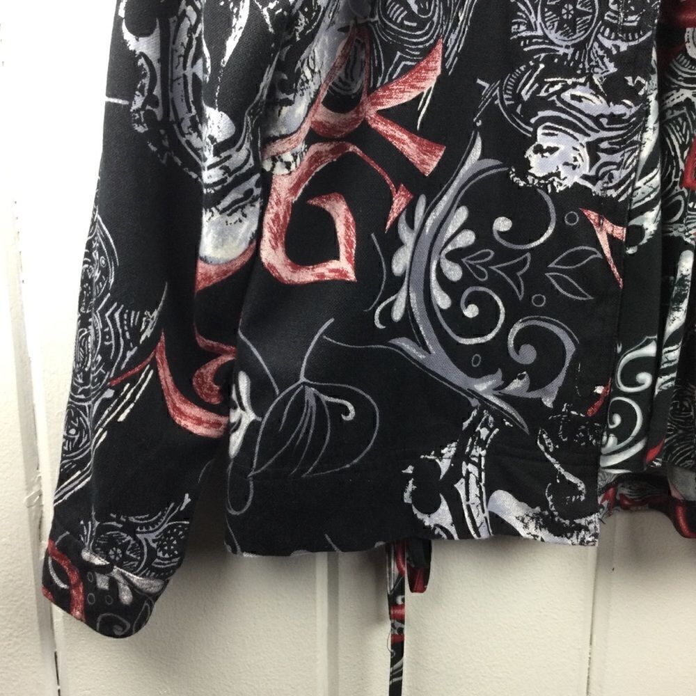 Kaktus Black‎ Graphic Jacket (M) & Matching Cinch Side Blouse (L), Vintage Set - Picture 5 of 14